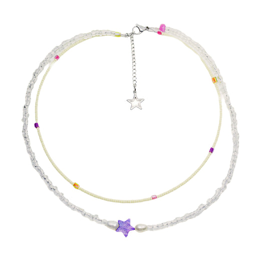 ultraviolet layered necklace