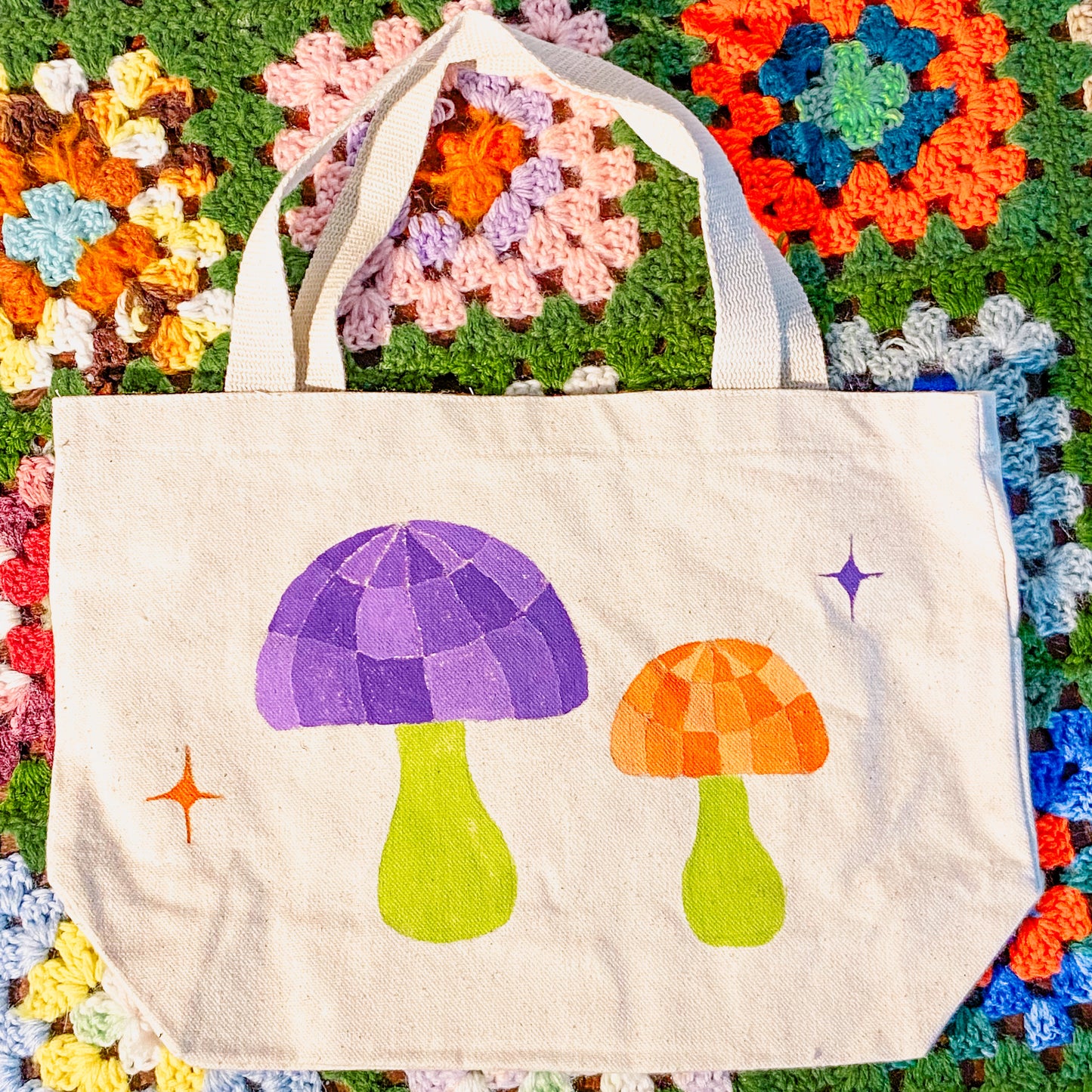 disco mushroom tote bag